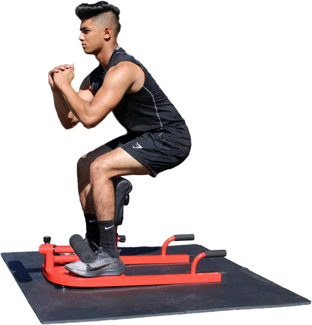 Red 8-in-1 Squat Bench Leg Exerciser J11130
