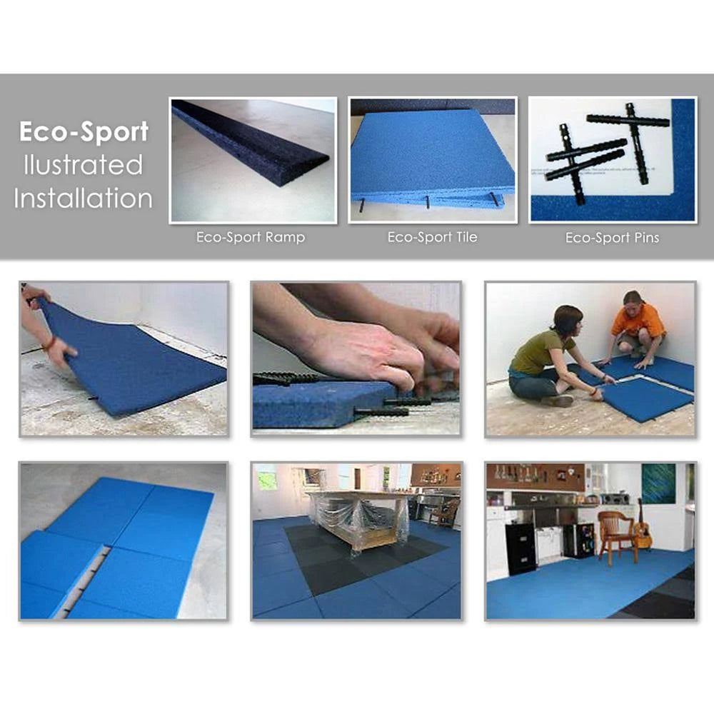 Interlocking Rubber Flooring Tiles, Coal, 3 Pack, 20 x 20 x 1 in. V319005