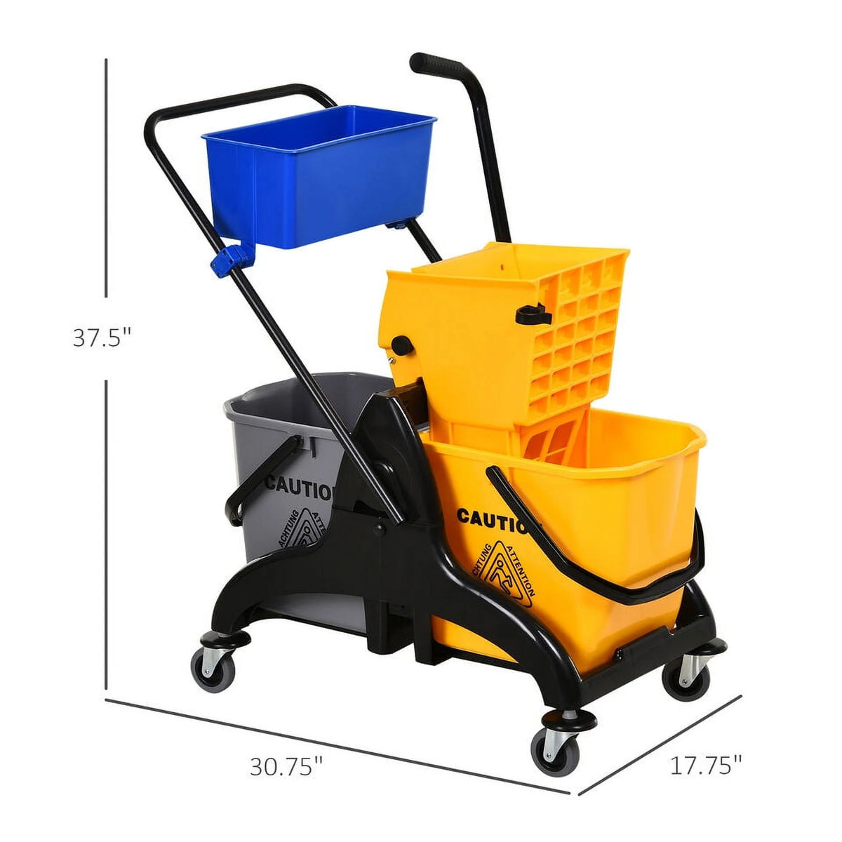Wringer Bucket Cart with Side Press Wringer and Mop Holder Q996797