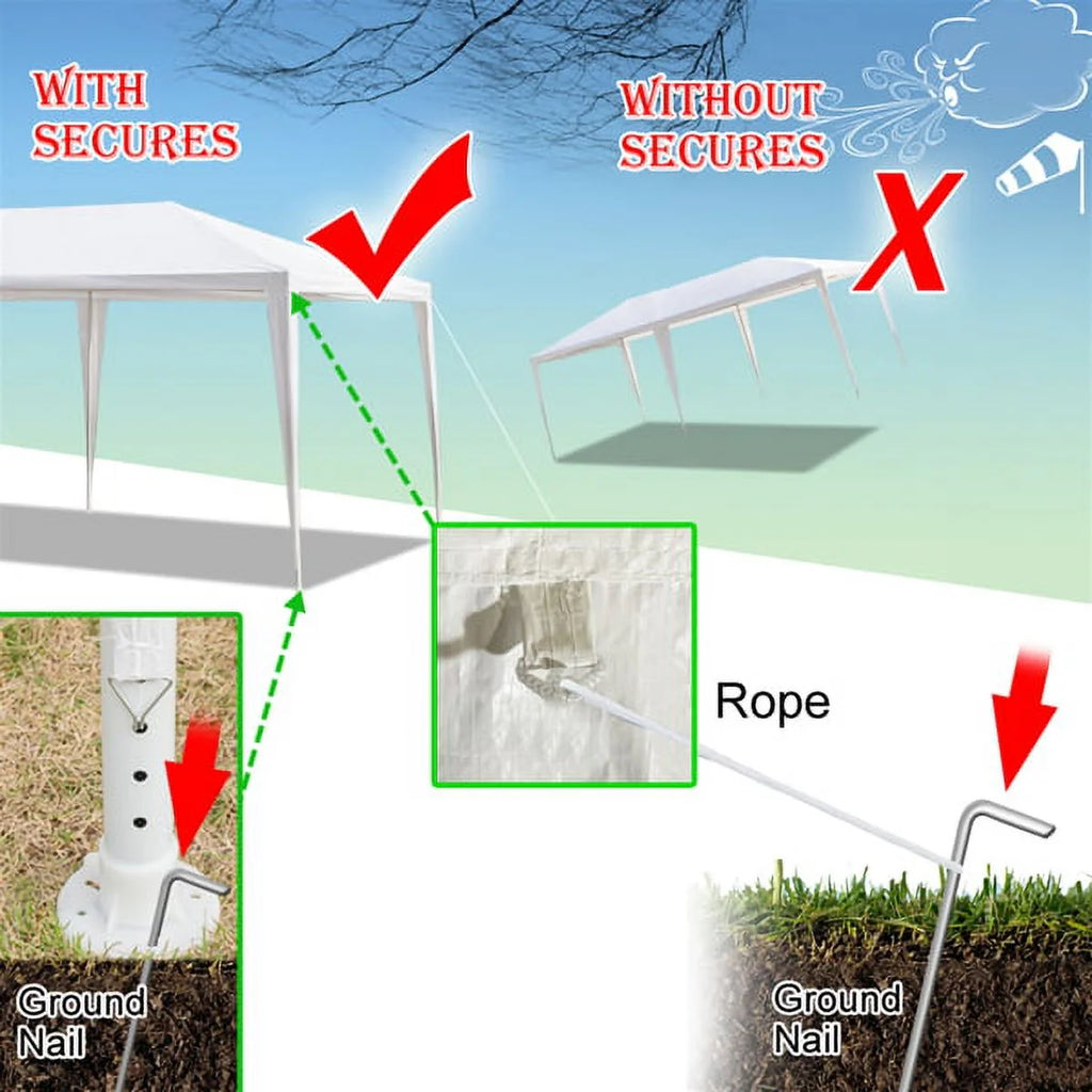 10x30ft White Canopy Tent with 7 Removable Sidewalls R2281