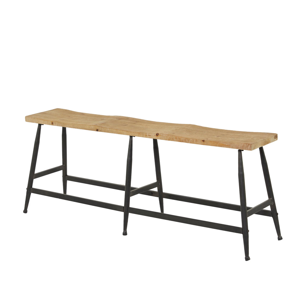 Brown Metal Slim Bench N90631