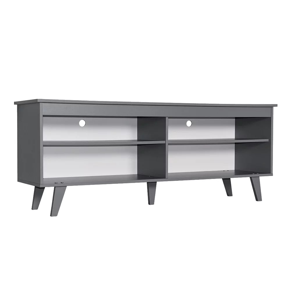 White TV Stand with Storage Shelves L794