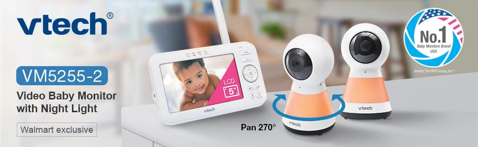 2 Camera 5" Video Baby Monitor with Pan Scan and Night Light Z118191