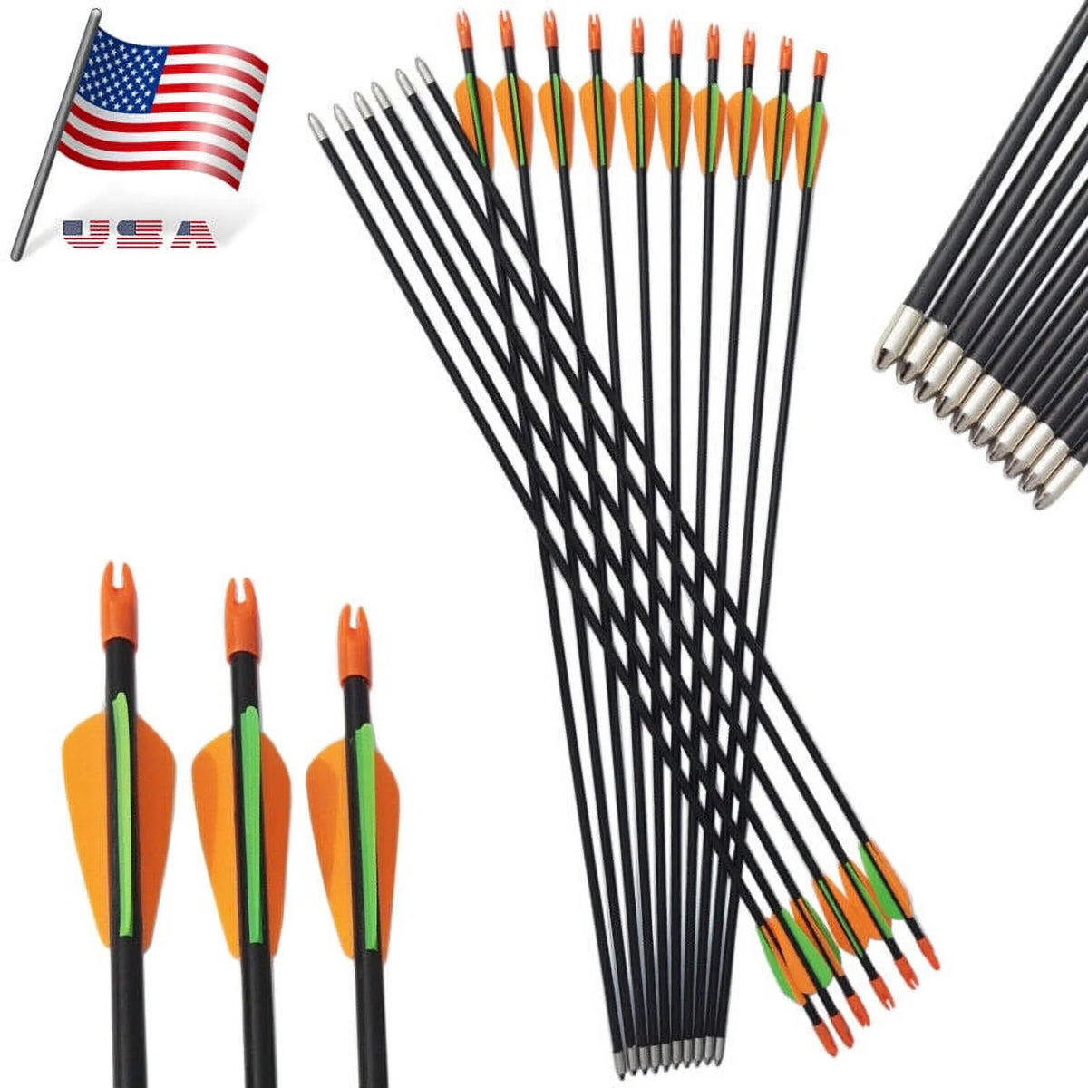 28" Fiberglass Arrows and Kids Recurve Bow M109516