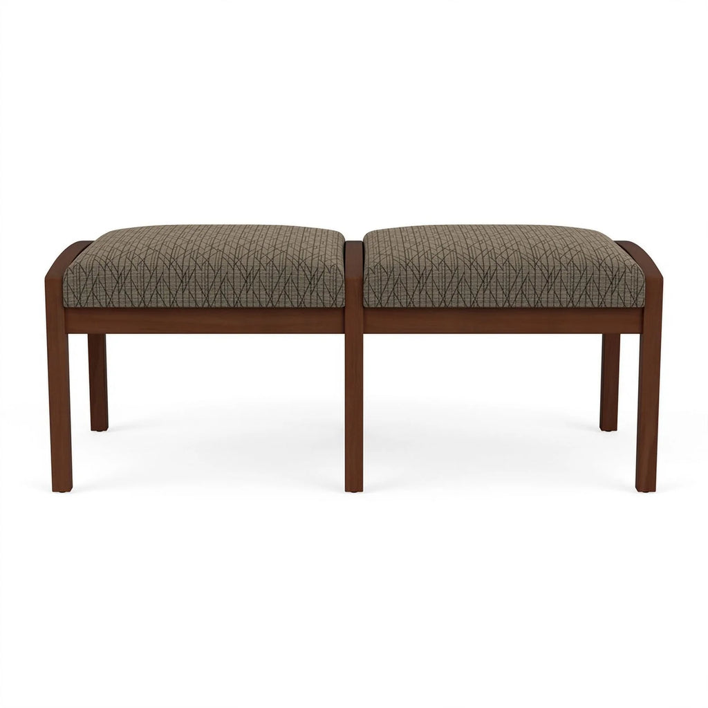 Brown 2-Seat Fabric Waiting Reception Bench P263676
