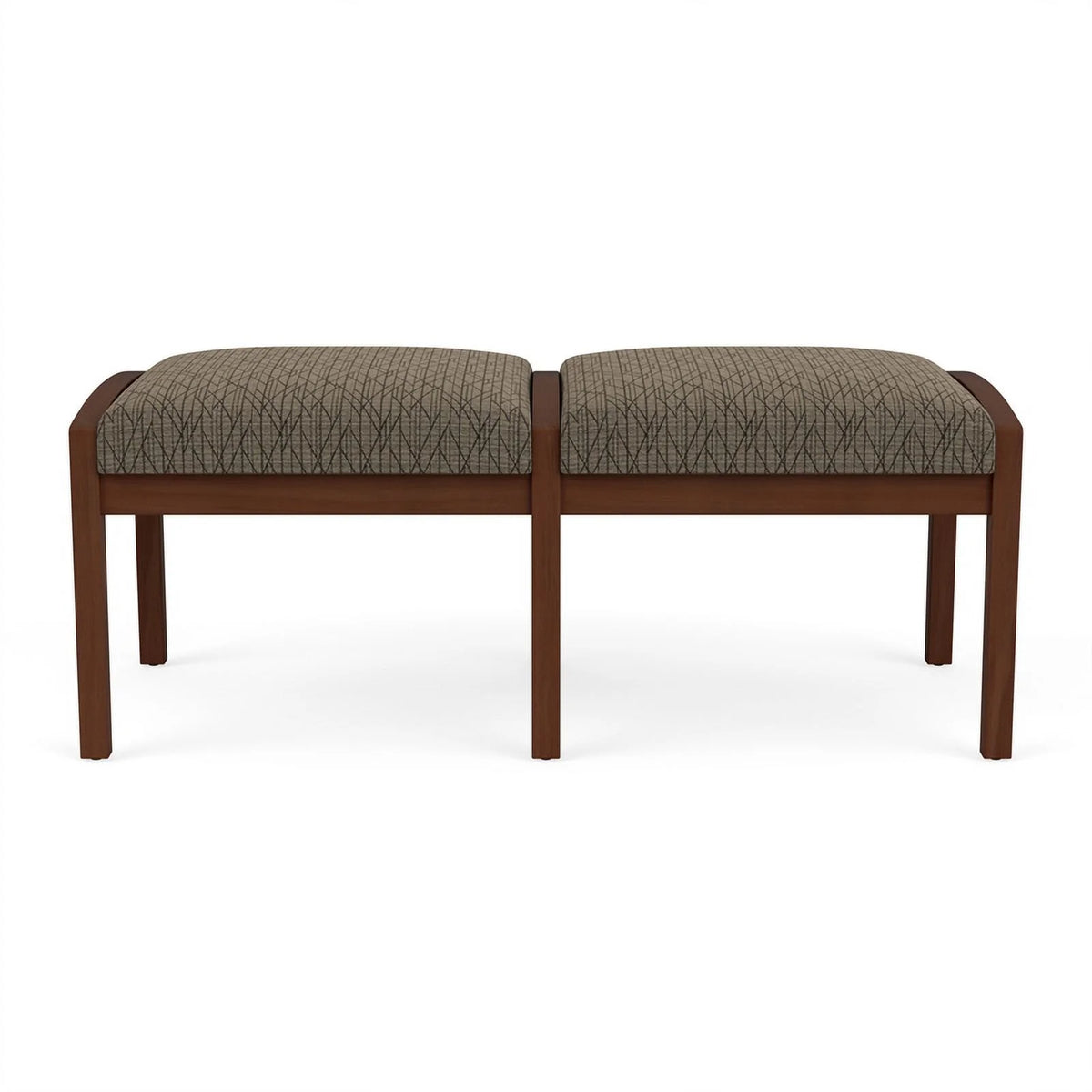 Brown 2-Seat Fabric Waiting Reception Bench P263676