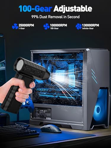 Cordless Electric Air Duster 130000RPM with LED Light V3746