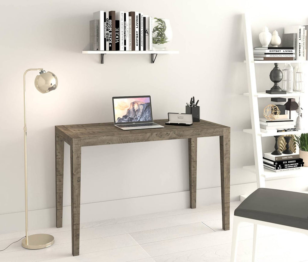 Grey Reclaimed Wood Writing Desk and Filing Cabinet Y216