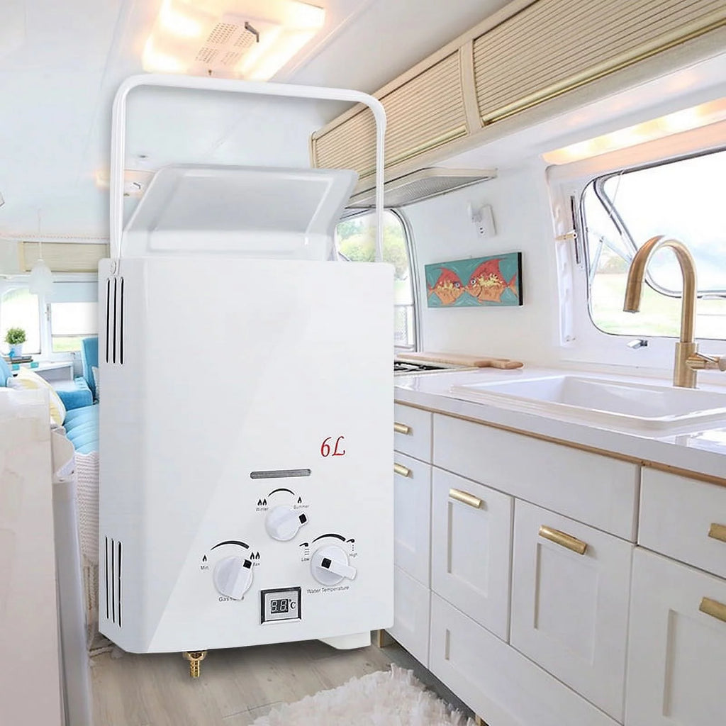 6L Portable Tankless Water Heater 1.6 GPM LPG with Digital Display V489027