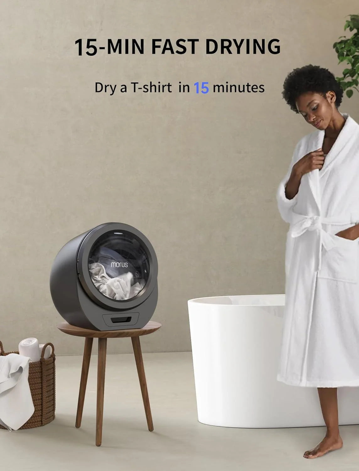 Compact Portable Electric Dryer, Dark Gray I370