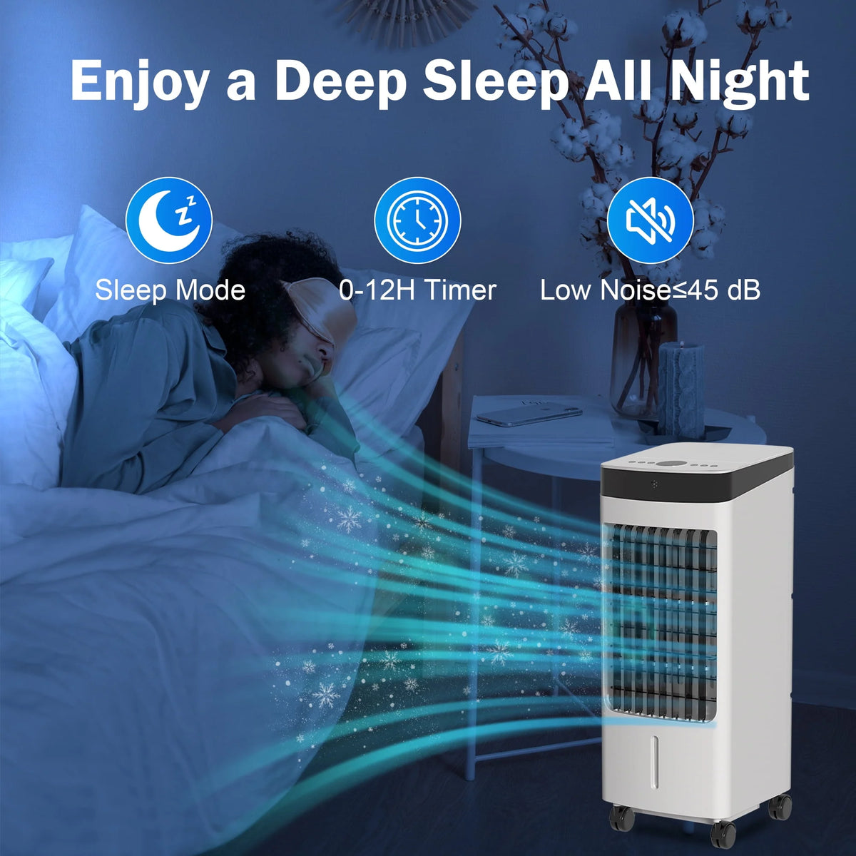 Portable Oscillating Evaporative Air Cooler with 3 Speeds J283067