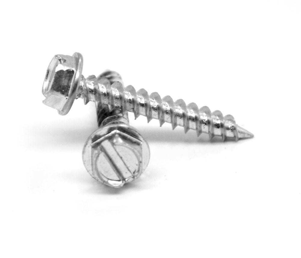 12-11 x 3x22 Sheet Metal Screw Slotted Hex Washer Head Type A Low Carbon Steel Zinc Plated Pk 1000 D434