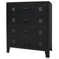 Black 4 Drawer Metal Dresser H977