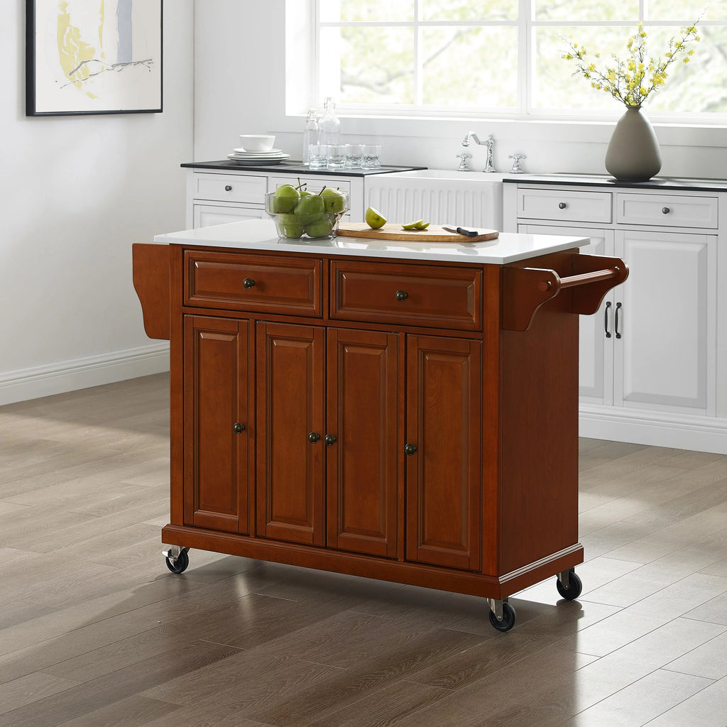 Wood Granite Top Kitchen Cart T350