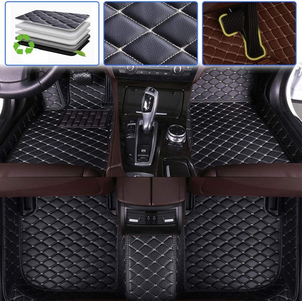 Red Waterproof Full Coverage Car Floor Mats S80074