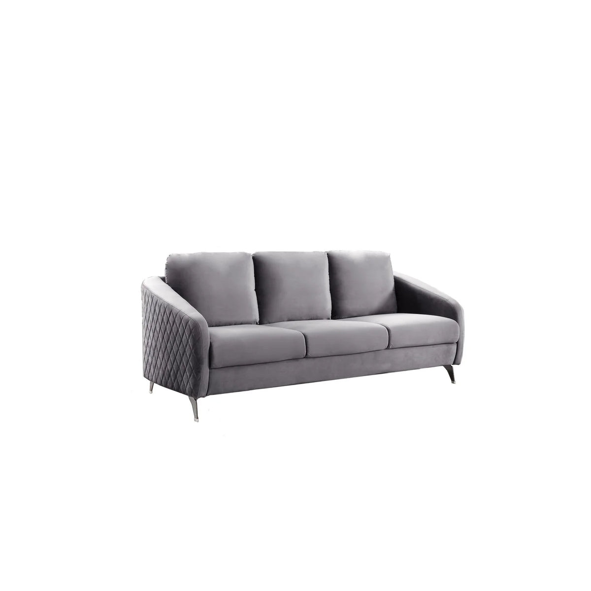 Grey Velvet Sofa Loveseat I21151