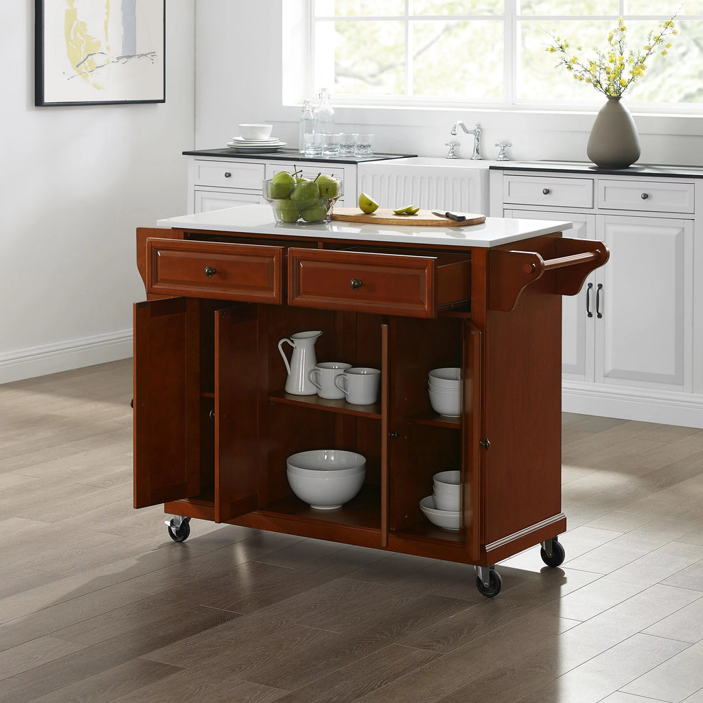 Wood Granite Top Kitchen Cart T350