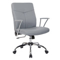 Charcoal Faux Leather Chair with Chrome Base X5778