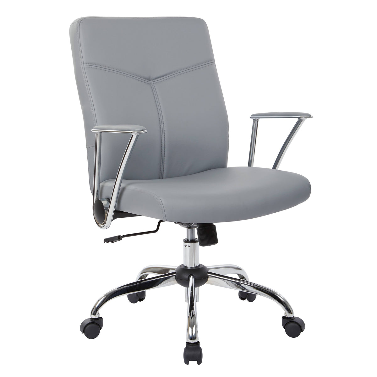 Charcoal Faux Leather Chair with Chrome Base X5778