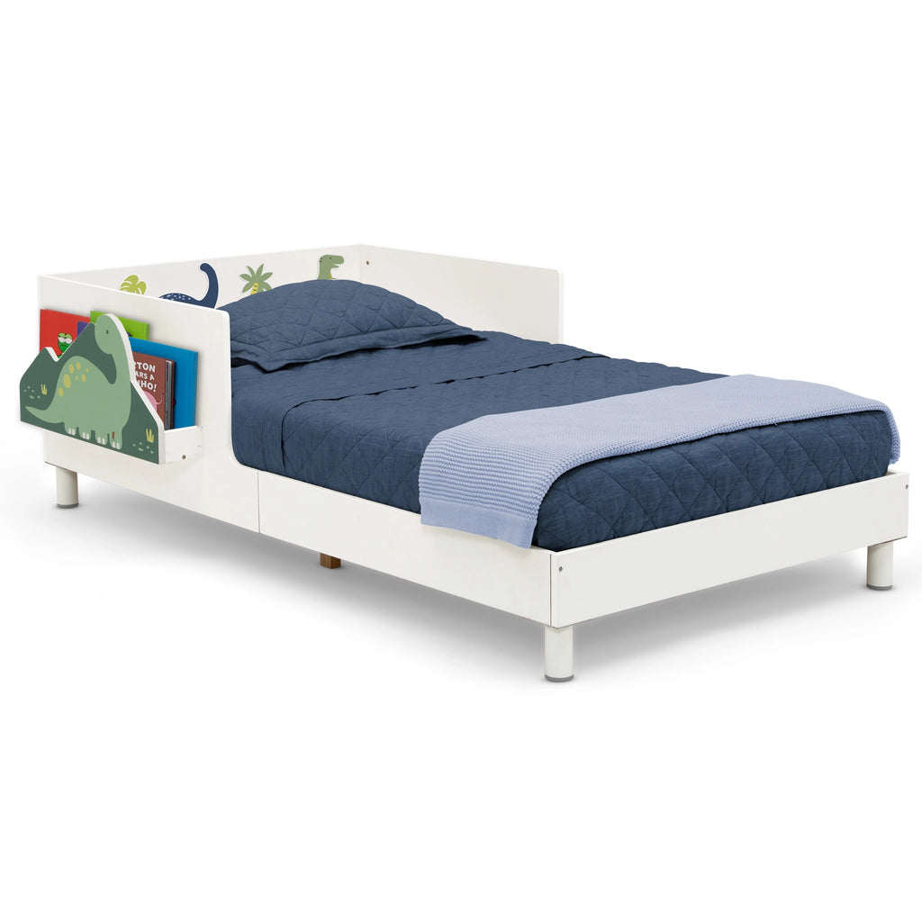 White Toddler Bed with Interchangeable Shelf W742940