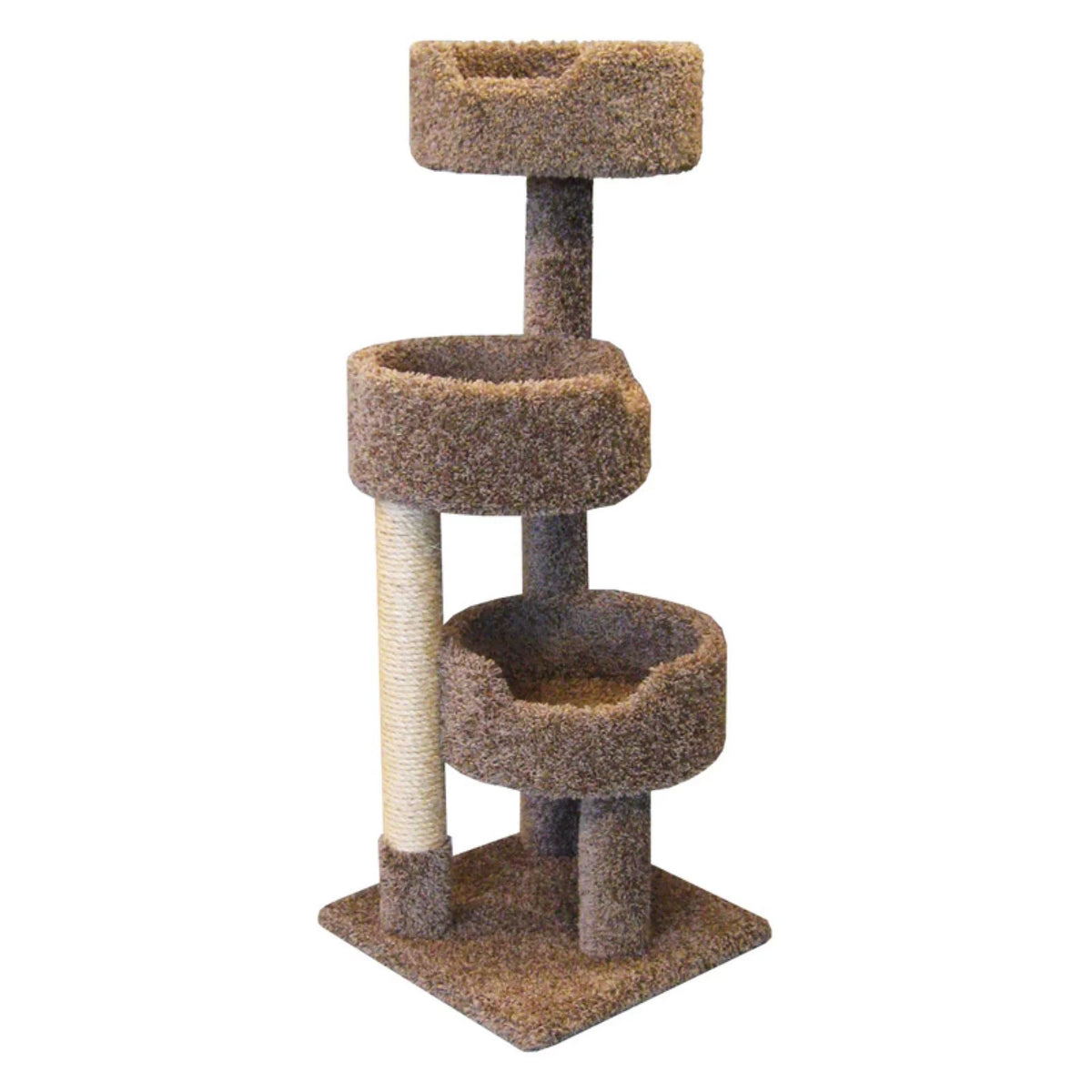 Beige 52-in Cat Tree & Condo Scratching Post Tower Z31798