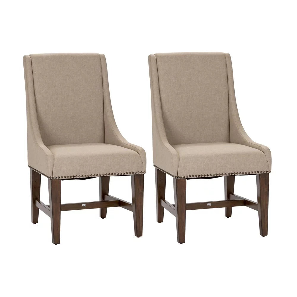 Set of 2 Medium Brown Dining Chairs B50624