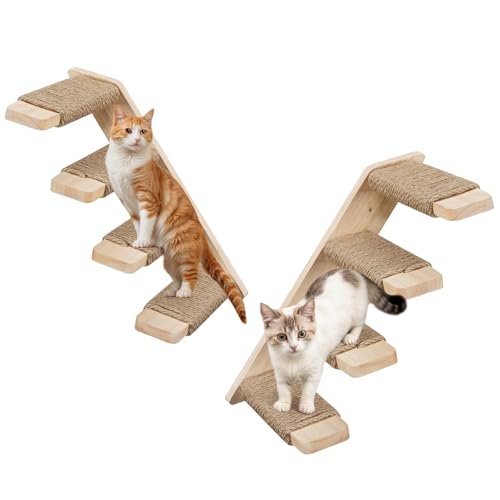 Wood Wall Mounted Cat Wall Shelves Set of 2 L601629
