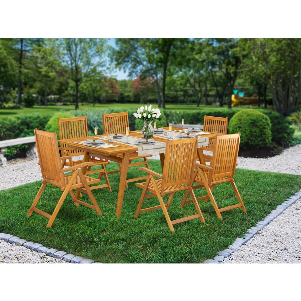 7-piece Wood Patio Table Set M323723