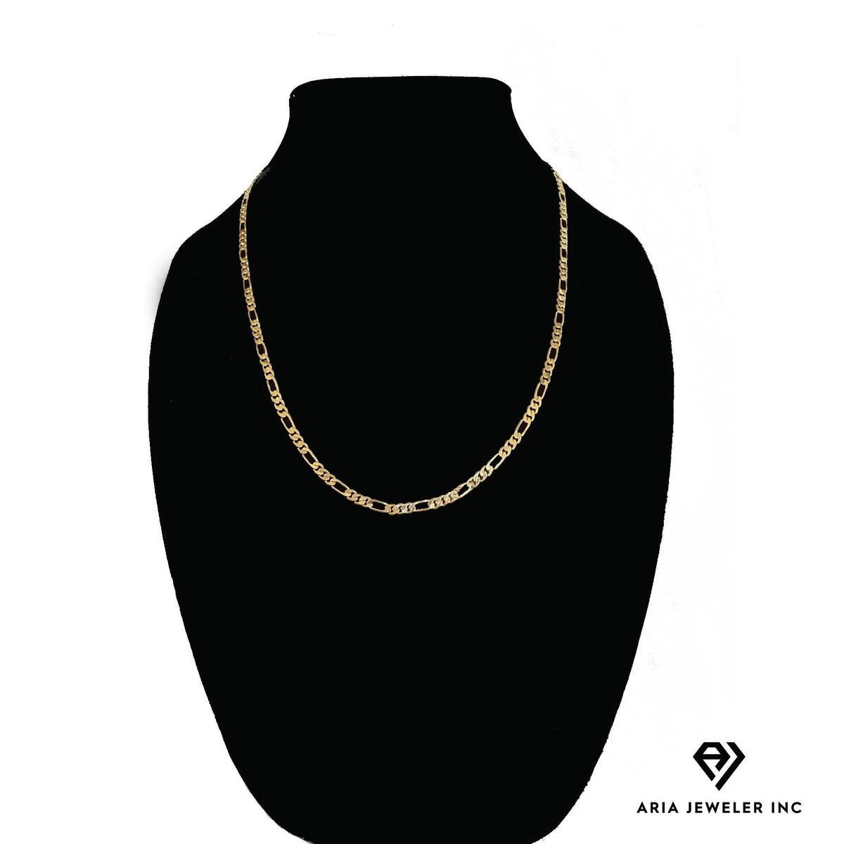 14k Gold Plated Horse Head Pendant Necklace with Figaro Chain A53290