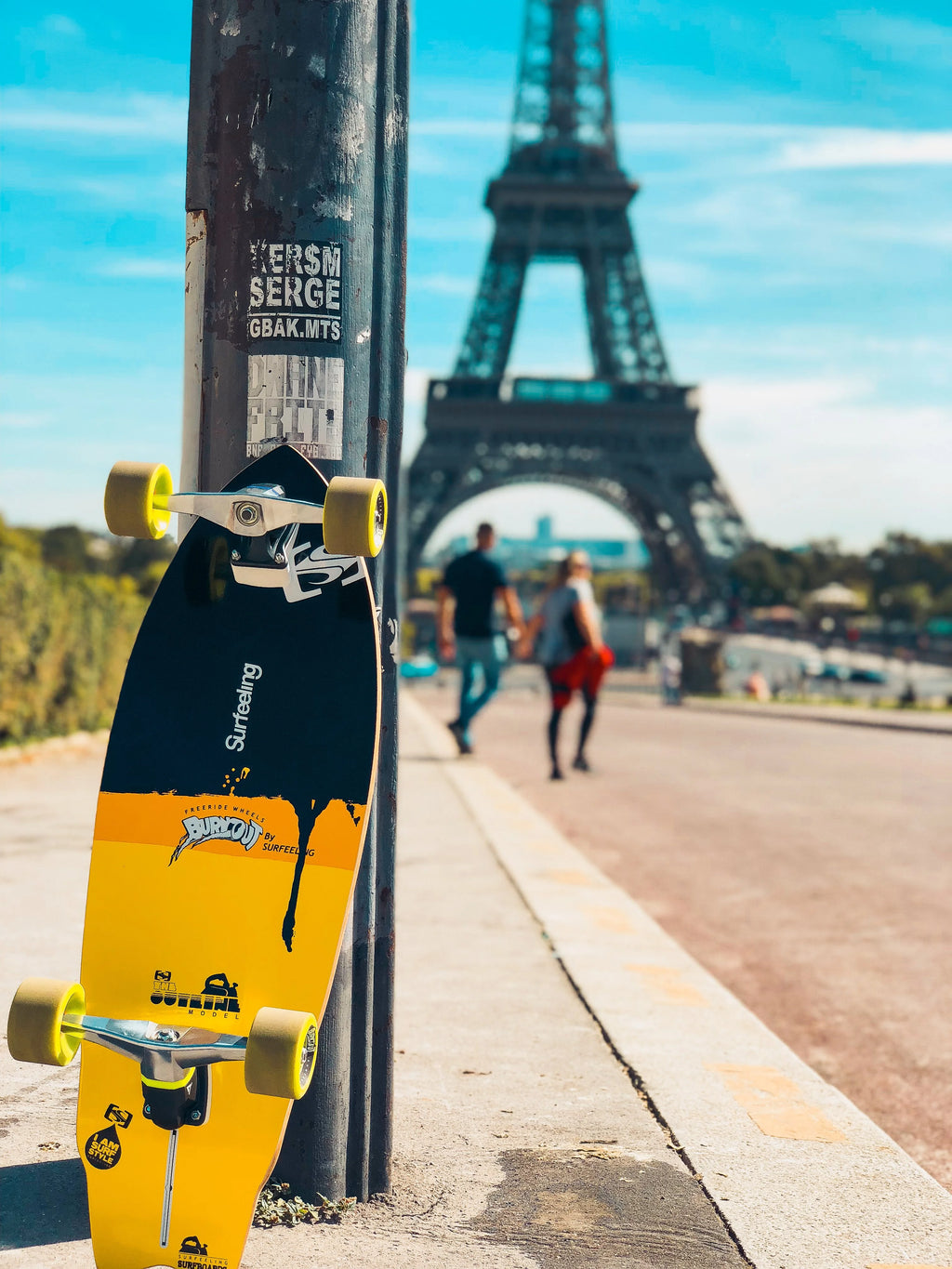 Yellow Carving Skateboard with 70mm Wheels Z1832