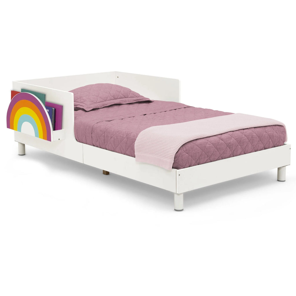 White Toddler Bed with Interchangeable Shelf W742940