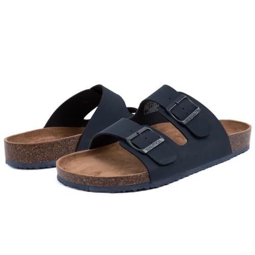 Men's Sandals with Adjustable Buckle Straps and Cork Footbed L835