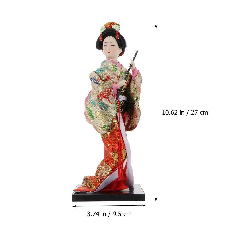Kimono Geisha Ornament Doll Tabletop Crafts Foam Wood Woman M5243