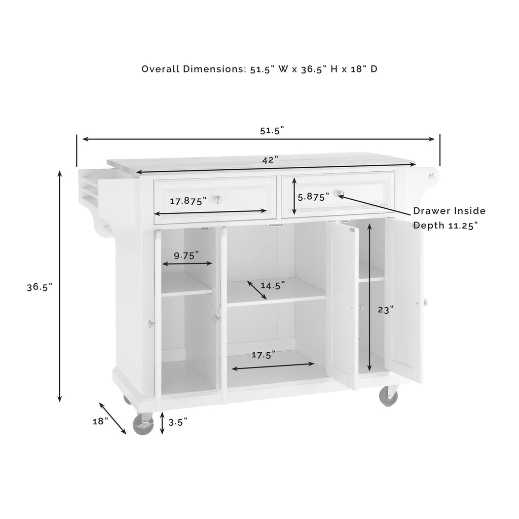 Wood Granite Top Kitchen Cart T350