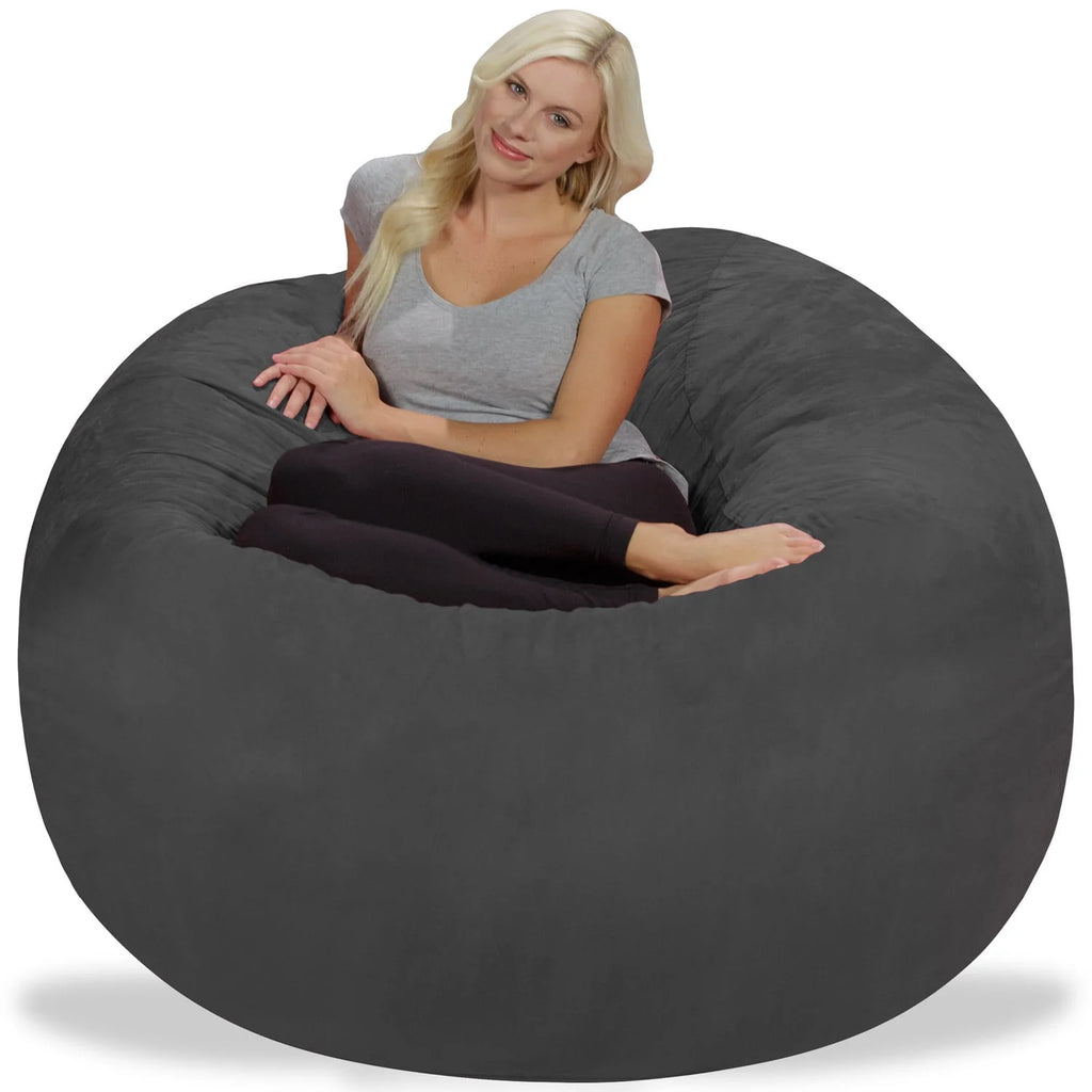 Charcoal 5 ft Memory Foam Bean Bag Chair O360
