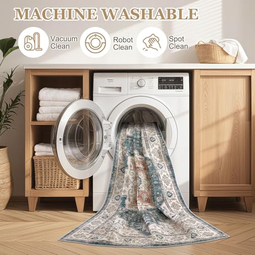 10x14 Washable Vintage Area Rug E795
