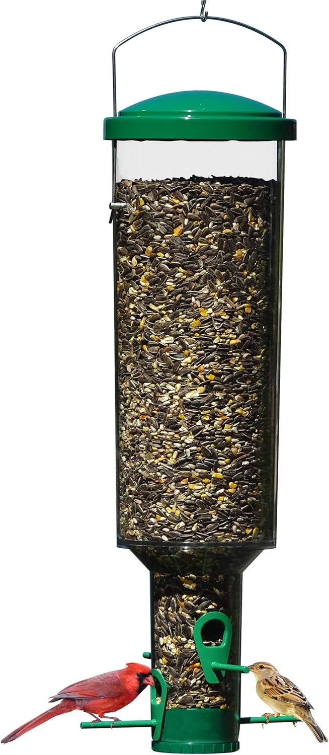 Squirrel Proof Wild Bird Feeder, Large Cylinder Tube 7lb Capacity, Pack of 2 Z94077