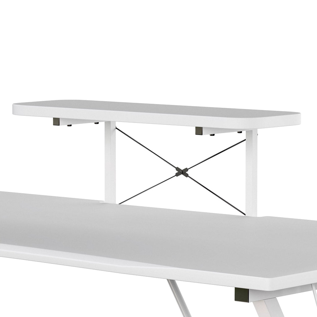 White Gaming Desk with Cup Holder C510086