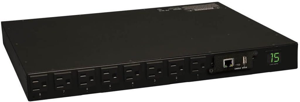Metered PDU, 15A, 13 Outlets, 120V, 15 ft. Cord, 1U Rack-Mount Power G30410