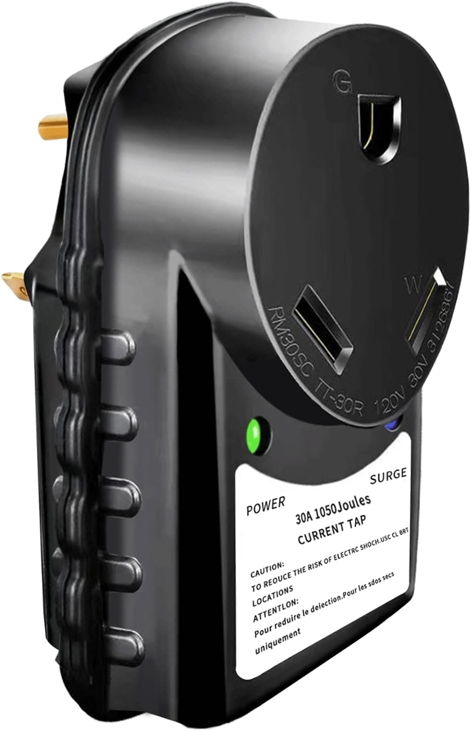 30 Amp Portable Surge Protector Adapter with LED Indicator, Pack of 2 F266