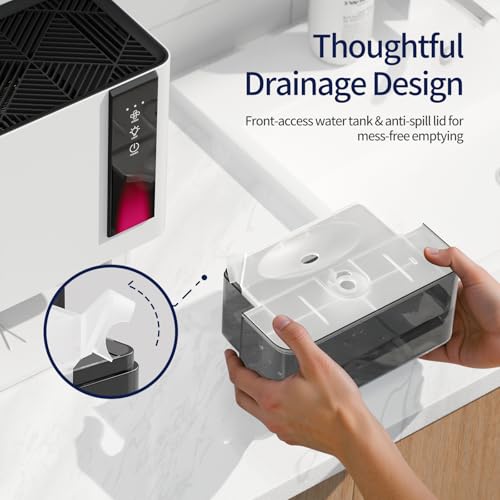 50OZ Dual-Semiconductor Portable Dehumidifier with Auto-off Auto Defrost W248