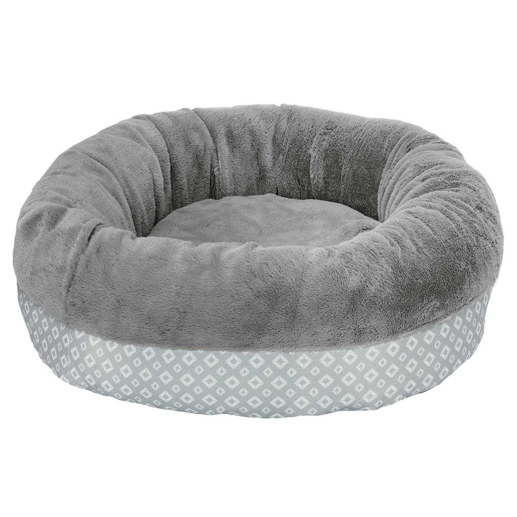 Plush Diamond Print Donut Pet Bed Z92277