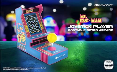 Ms. Pac-Man Joystick Arcade Classics Retro Games Mini Video Game Console 2 Game Modes V880