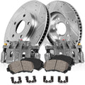 [2] Calipers + [2] Drilled/Slotted Rotors + [4] Ceramic Pads Kit M23878