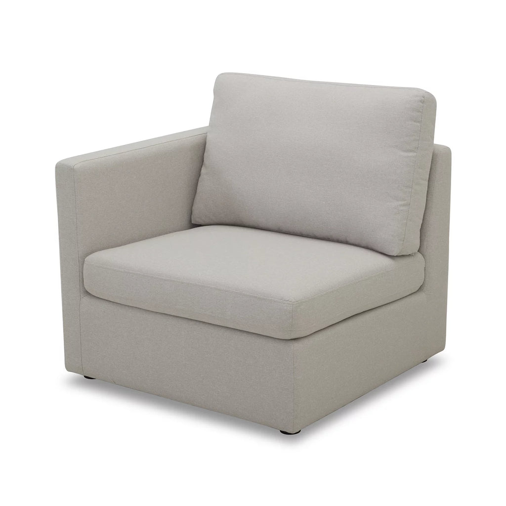 White Linen Modular Sectional Sofa with Storage Ottoman T741