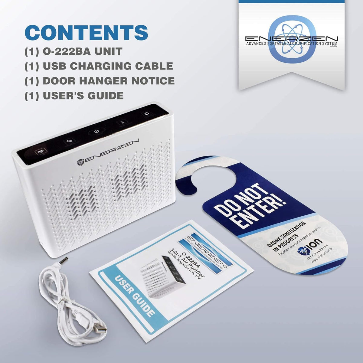 3-in-1 Portable Ozone Generator with UV and Negative Ion, Pack of 2 S35392