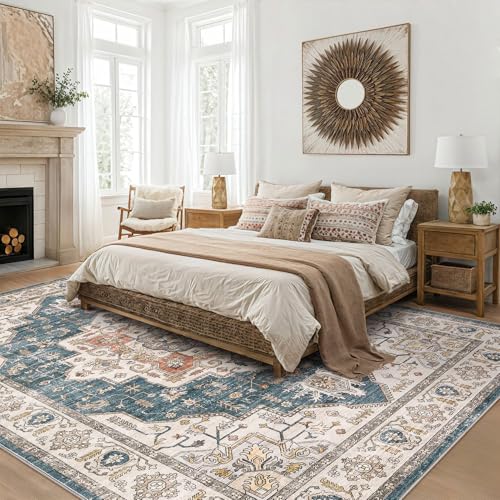 10x14 Washable Vintage Area Rug E795