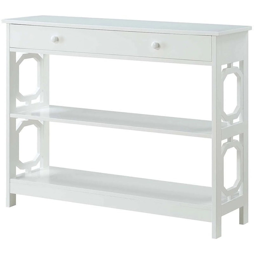 White Wood Storage Console Table I628643
