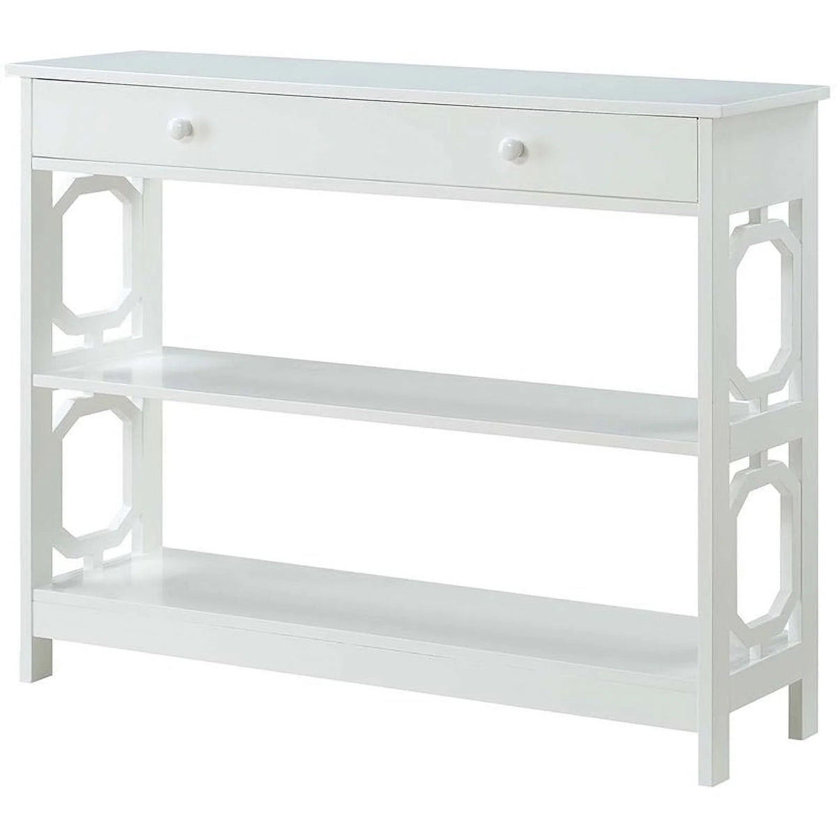 White Wood Storage Console Table I628643