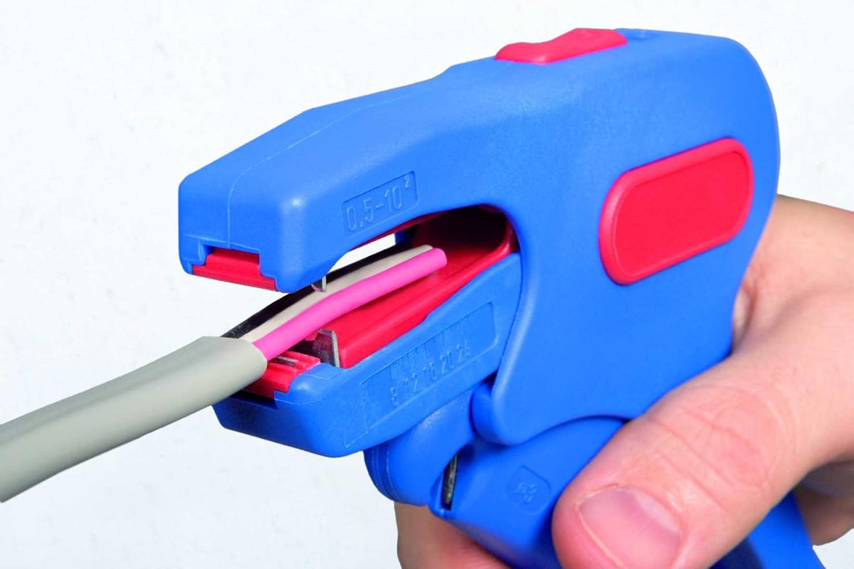 Automatic Wire Stripper for Flat Cable, 18-11 AWG (0.75-4.0 mm²), red/blue H301344